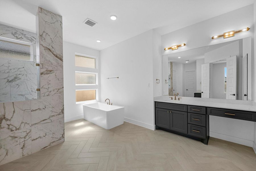 Furnished interior view inside a new home in Bridgeland, Cypress (Image 14).