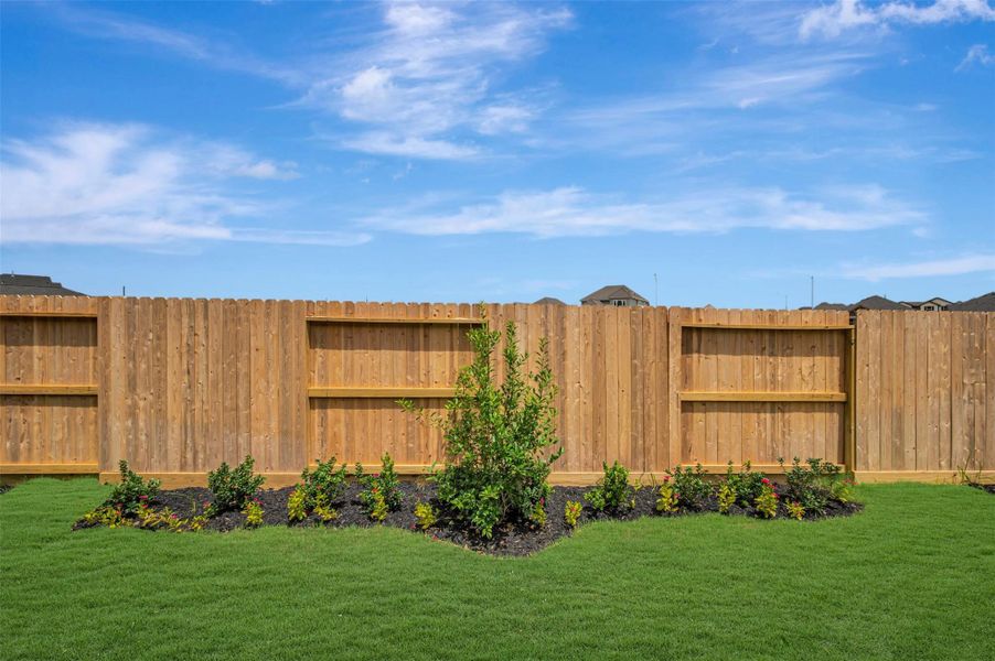 Amazing backyard with lush landscaping