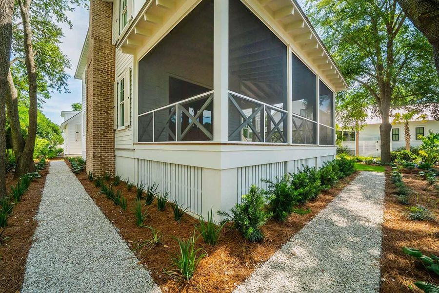 Exterior details and patio area of a home in , Johns Island (Image 12). Exterior details and patio area of a home in , Johns Island (Image 12).