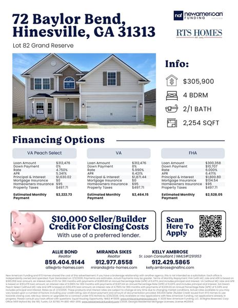 2D floor plan layout of this home in Grand Reserve, Hinesville, GA (Image 20).