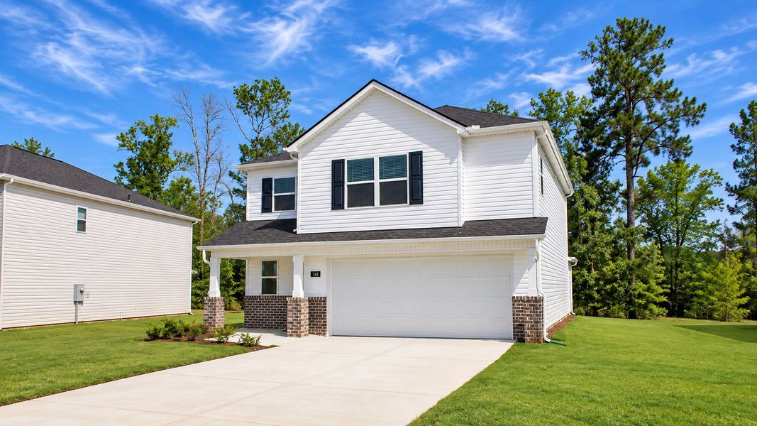 Front exterior of a new home in Evergreen Landing, Rossville, GA, highlighting curb appeal (Image 2). Front exterior of a new home in Evergreen Landing, Rossville, GA, highlighting curb appeal (Image 2).