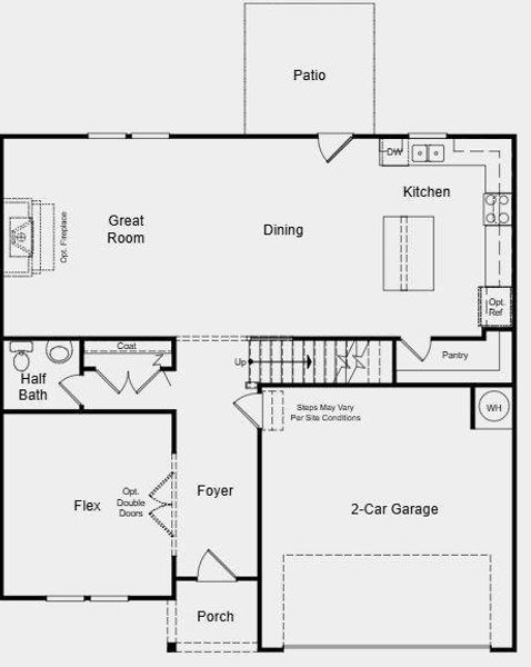 2D floor plan layout of this home in Heritage River, Euharlee, GA (Image 4).
