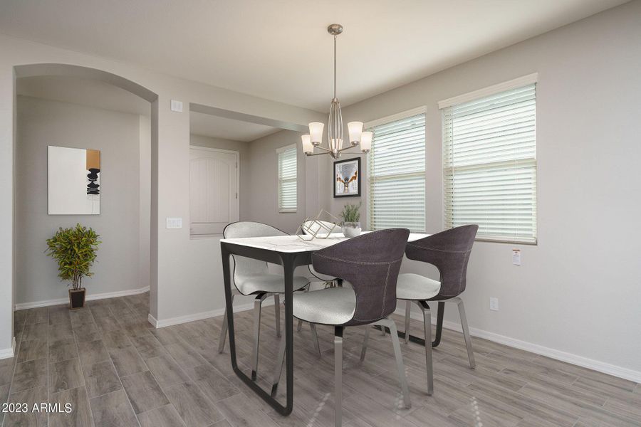 Furnished interior in a model home at Calistoga at Estrella Commons in Goodyear (Image 16). Furnished interior in a model home at Calistoga at Estrella Commons in Goodyear (Image 16).