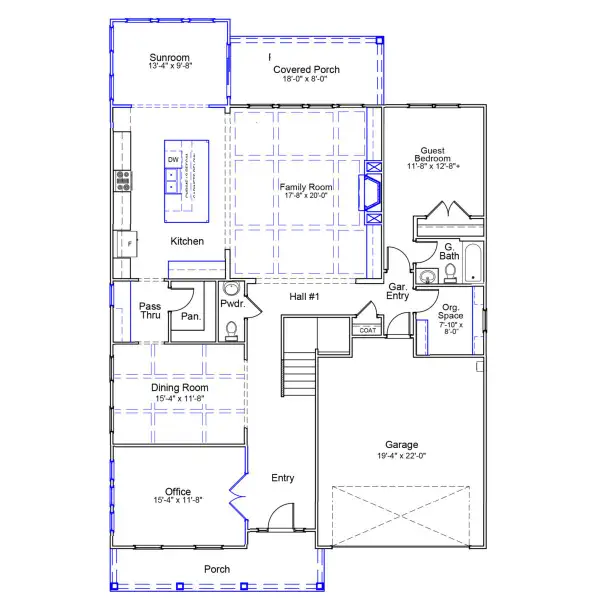2D floor plan layout of this home in Bens Crossing, Woodruff, SC (Image 3).