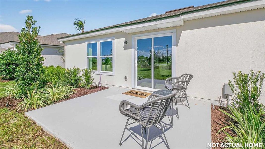 Exterior details and patio area of a home in Palm Coast Homesites, Palm Coast (Image 2). Exterior details and patio area of a home in Palm Coast Homesites, Palm Coast (Image 2).