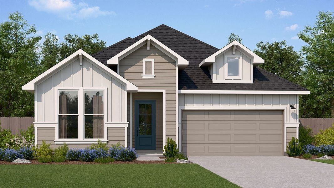 Representative exterior photo of a completed home built from the Levi by Risewell Homes in Winfrey Estates, Tomball, TX (Image 10).