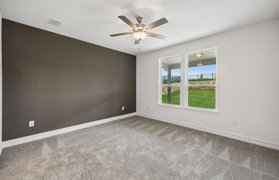 Spacious primary bedroom