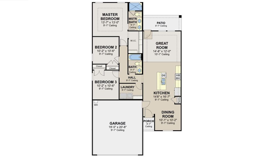 2D floor plan layout for the Clovis by Hakes Brothers in Hunters Ranch, San Antonio, TX (Image 4).