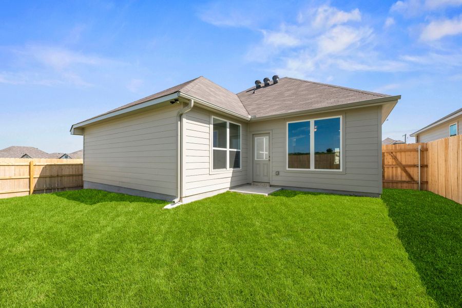 Exterior details and patio area of a home in The Village at Elm Creek, Troy (Image 3).