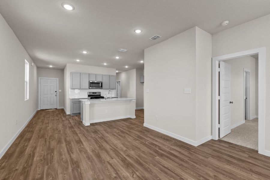 A large empty room. A large empty room.