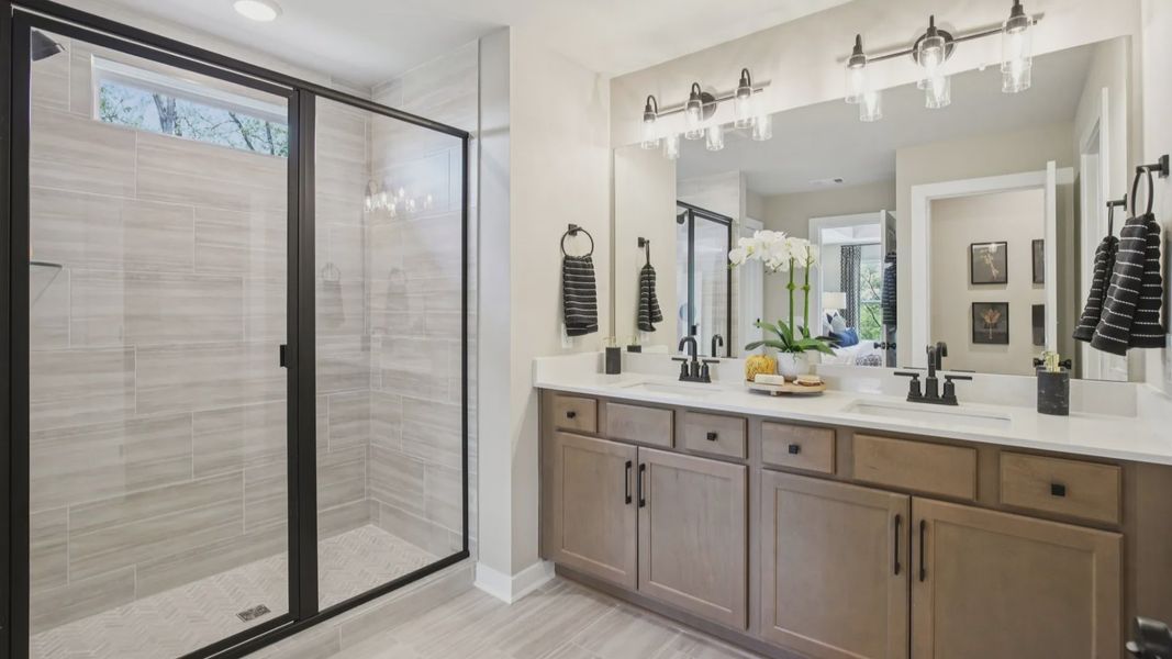 Bathroom with dual vanity