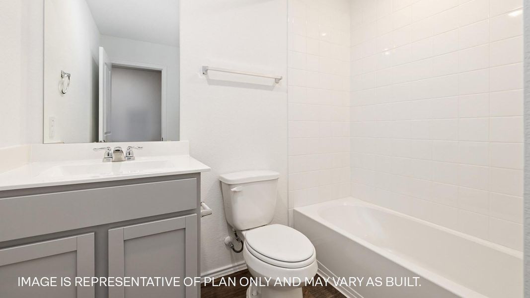 Representative furnished interior of a home built from the The Fairfield by D.R. Horton in Watermill, Uhland (Image 9).