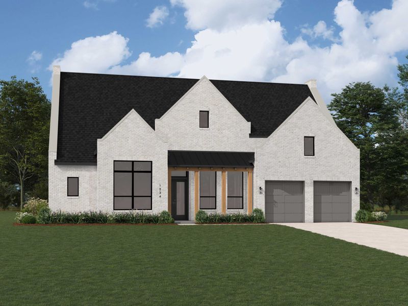 Representative exterior photo of a completed home built from the Verona by Huntington Homes in Kresston 70s, Montgomery, TX (Image 21).
