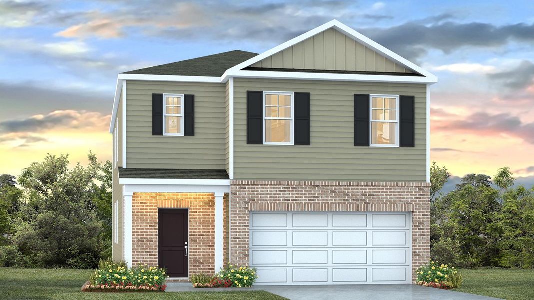Front exterior of a new home in Ferry Grove, Lexington, SC, highlighting curb appeal (Image 1). Front exterior of a new home in Ferry Grove, Lexington, SC, highlighting curb appeal (Image 1).