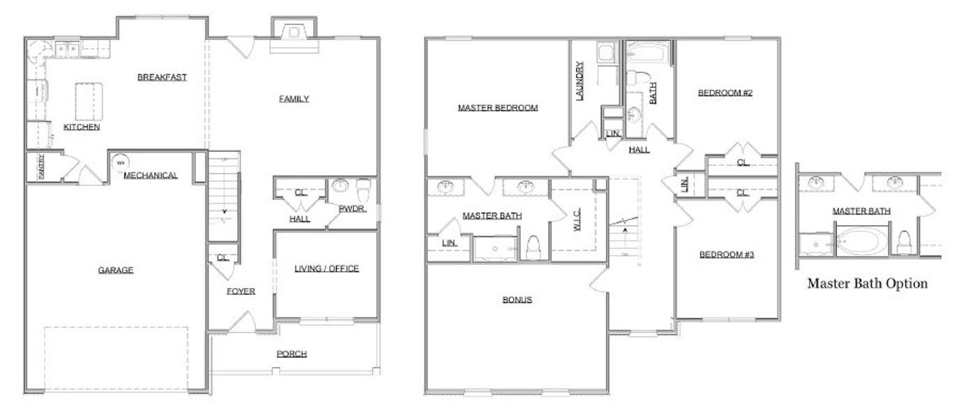 2D floor plan layout for the The Walton by Smithbilt Homes in Honey Oaks, Corryton, TN (Image 2).