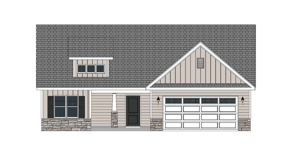 Exterior rendering of this home design in Davenport Farms, Winterville, NC (Image 1). Exterior rendering of this home design in Davenport Farms, Winterville, NC (Image 1).