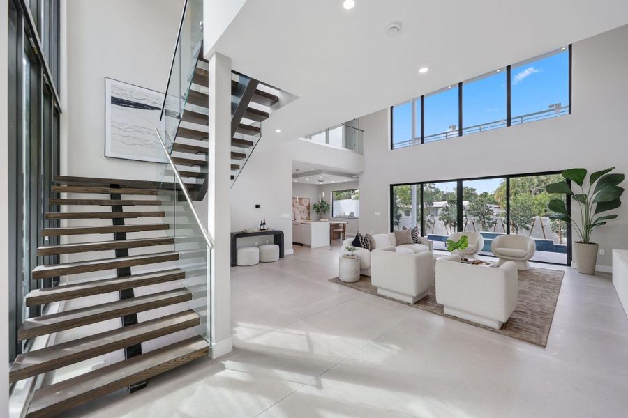 Glass Enclosed Floating Staircase