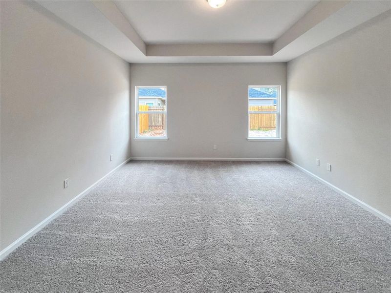 The Cardinal II- Primary Bedroom. Home under construction, photo used for illustrative purposes only, colors and options will vary The Cardinal II- Primary Bedroom. Home under construction, photo used for illustrative purposes only, colors and options will vary