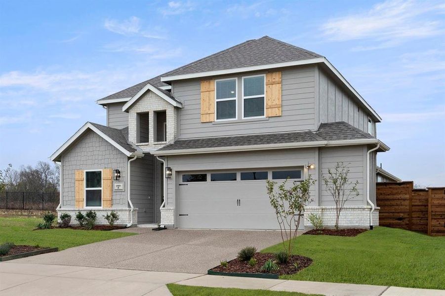 Front exterior of a new home in Solterra, Mesquite, TX, highlighting curb appeal (Image 27). Front exterior of a new home in Solterra, Mesquite, TX, highlighting curb appeal (Image 27).
