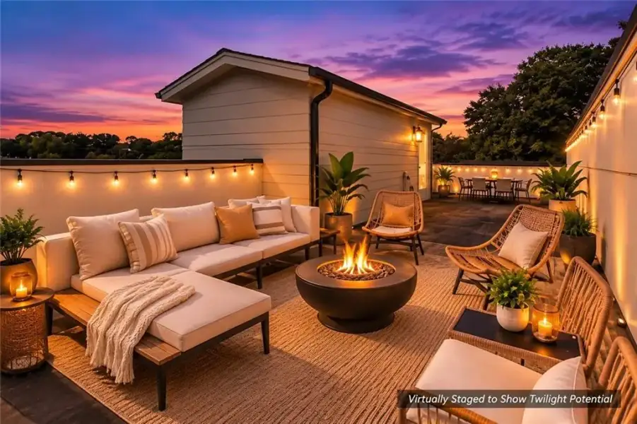 Exterior details and patio area of a home in Madison Park, Atlanta (Image 38).