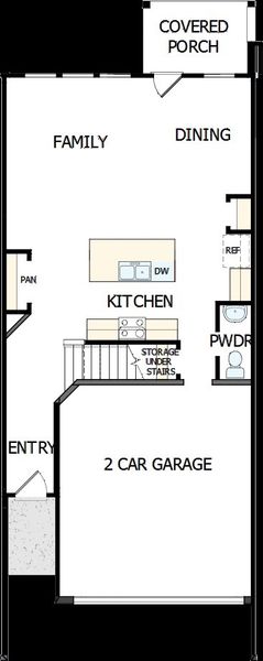 2D floor plan layout of this home in Westview Towns, Waxhaw, NC (Image 2).