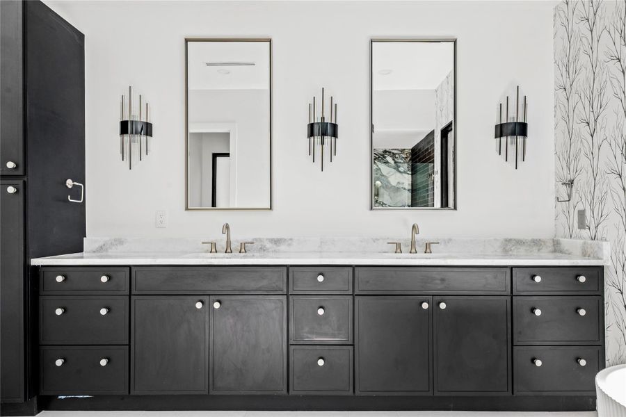 Full bathroom with double vanity