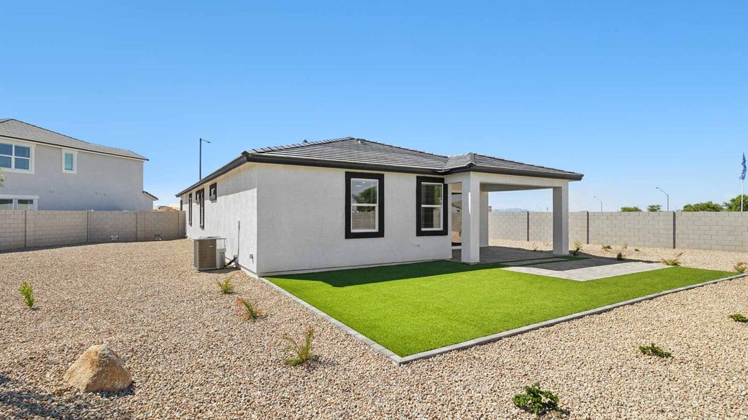 Exterior details and patio area of a home in Apache Farms, Buckeye (Image 3). Exterior details and patio area of a home in Apache Farms, Buckeye (Image 3).