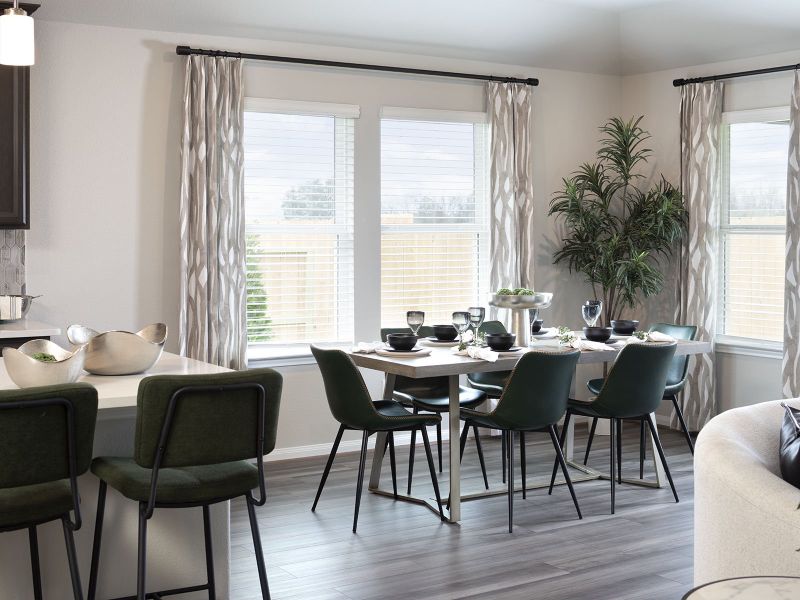 Furnished interior view inside a new home in Massey Oaks - Premier Series, Pearland (Image 8). Furnished interior view inside a new home in Massey Oaks - Premier Series, Pearland (Image 8).