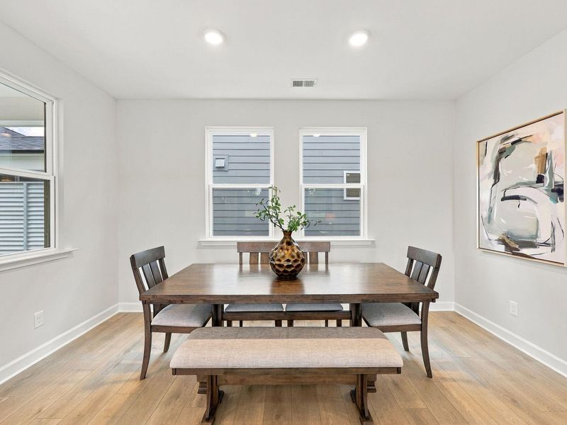 Furnished interior view inside a new home in Forestville Yard, Knightdale (Image 12). Furnished interior view inside a new home in Forestville Yard, Knightdale (Image 12).