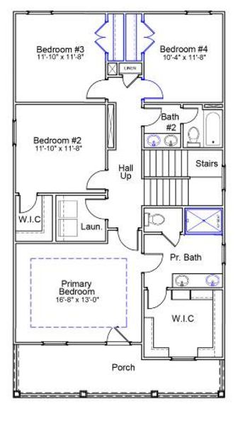 2D floor plan layout of this home in Six Oaks, Summerville, SC (Image 6).