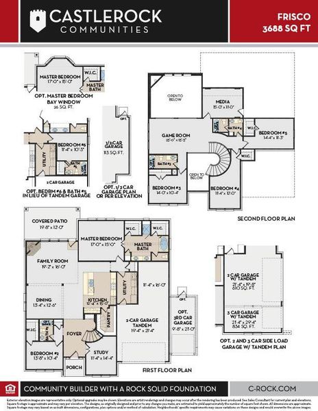 2D floor plan layout for the Frisco TN by CastleRock Communities in High Park Hill, Arrington, TN (Image 5).