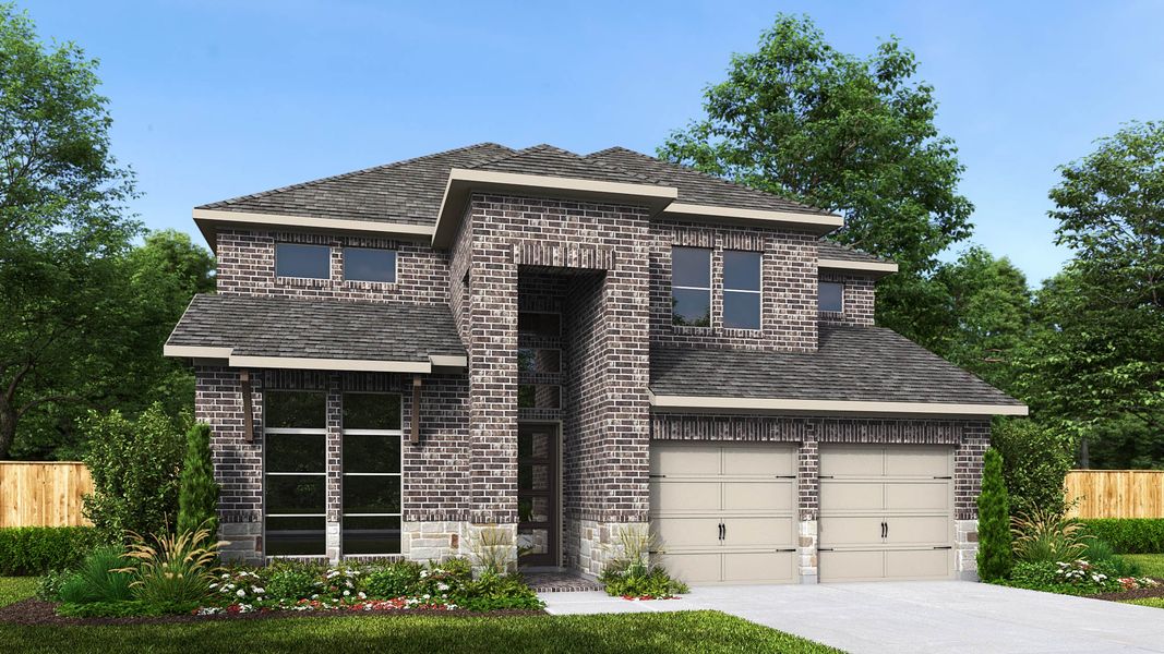 Representative exterior photo of a completed home built from the 2608V by Perry Homes in Meadows of Mill Creek, Seguin, TX (Image 2).