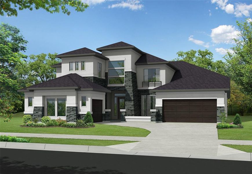 Rendering of Home's spectacular modern elevation