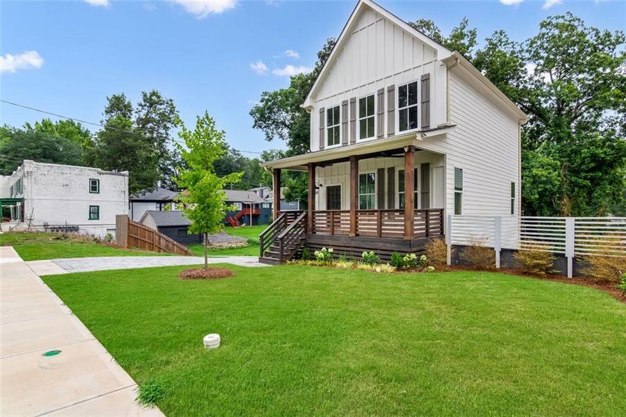 Front exterior of a new home in , Atlanta, GA, highlighting curb appeal (Image 26). Front exterior of a new home in , Atlanta, GA, highlighting curb appeal (Image 26).
