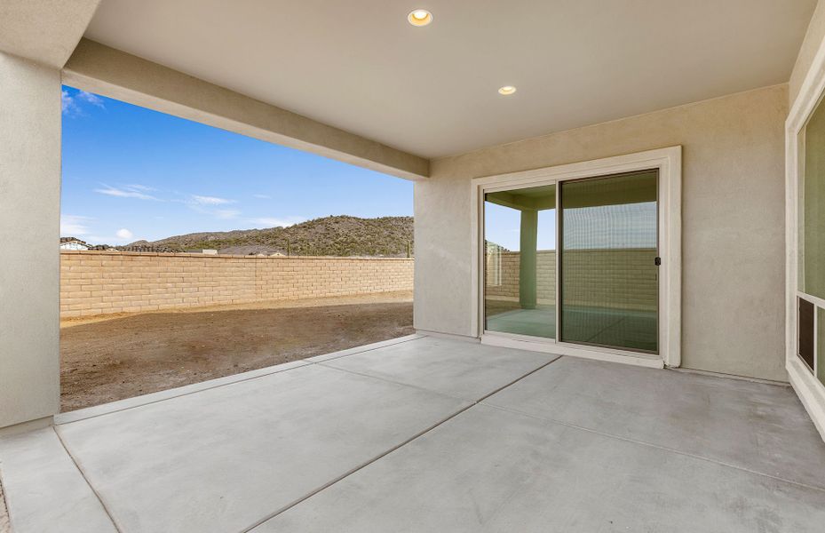 Exterior details and patio area of a home in Saguaro Reserve - Majesty, Marana (Image 25).