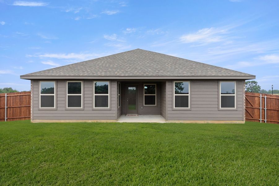 Front exterior of a new home in Belmont, Aubrey, TX, highlighting curb appeal (Image 26). Front exterior of a new home in Belmont, Aubrey, TX, highlighting curb appeal (Image 26).