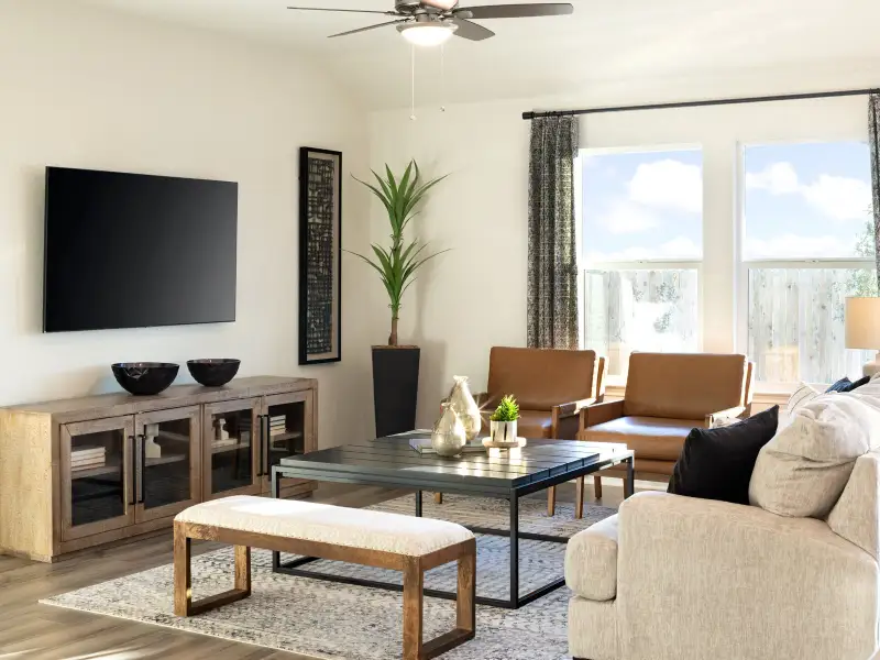 Furnished interior view inside a new home in Estancia Ranch - Classic Series, San Antonio (Image 4).
