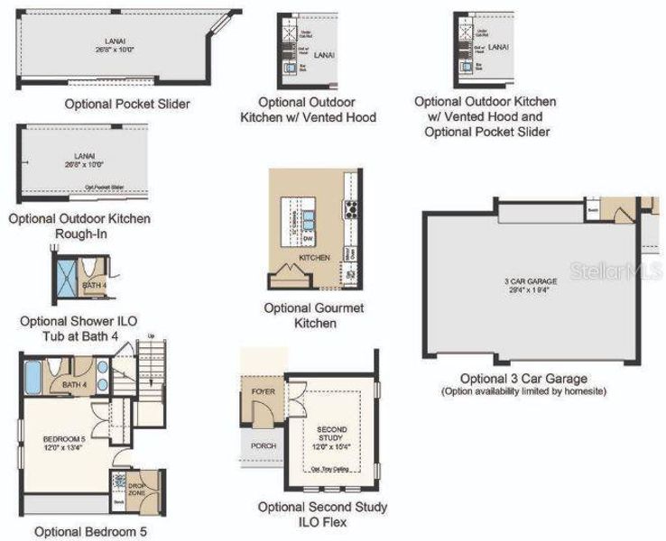 Structural options added include: Gourmet kitchen, secondary bedroom and full bathroom in place of study and powder room, shower at main level bathroom, shower at upstairs secondary bath, and 8' interior doors.