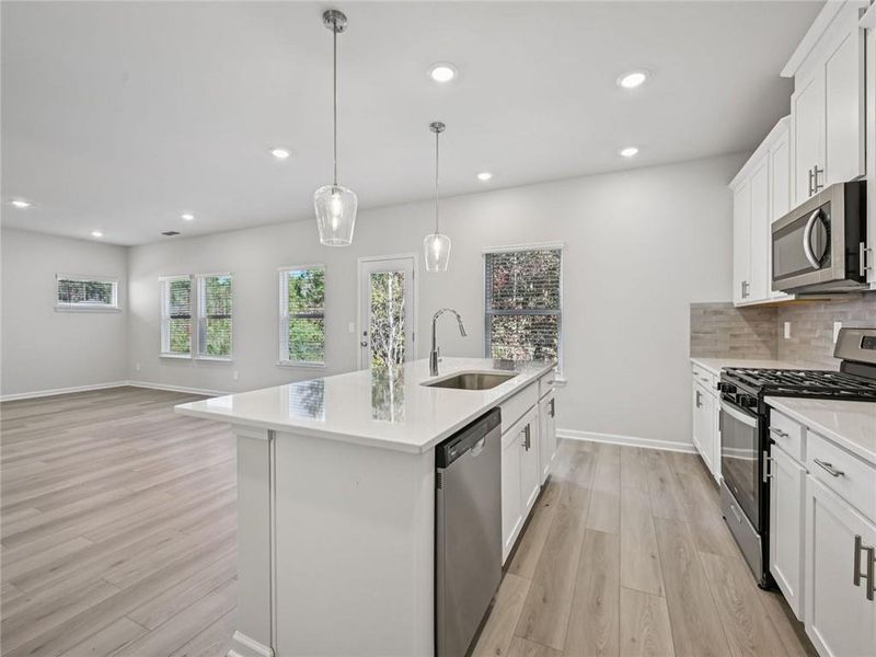 Furnished interior view inside a new home in Creekside at Oxford Park, Fairburn (Image 6). Furnished interior view inside a new home in Creekside at Oxford Park, Fairburn (Image 6).