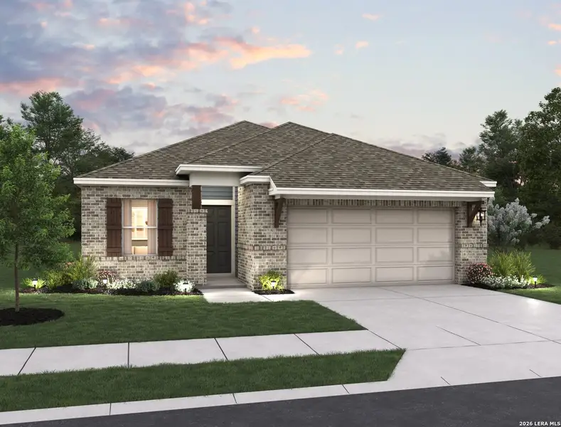 Front exterior of a new home in The Wilder, Adkins, TX, highlighting curb appeal (Image 1). Front exterior of a new home in The Wilder, Adkins, TX, highlighting curb appeal (Image 1).