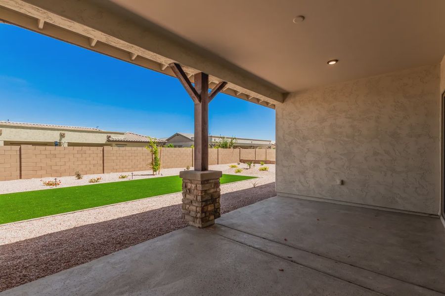 Exterior details and patio area of a home in Bellero Estates, Queen Creek (Image 20).