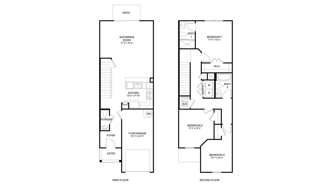 2D floor plan layout for the Sage by D.R. Horton in Corsair, Middleburg, FL (Image 4).