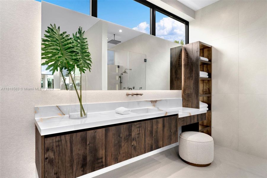 Furnished interior view inside a new home in , Miami (Image 47).