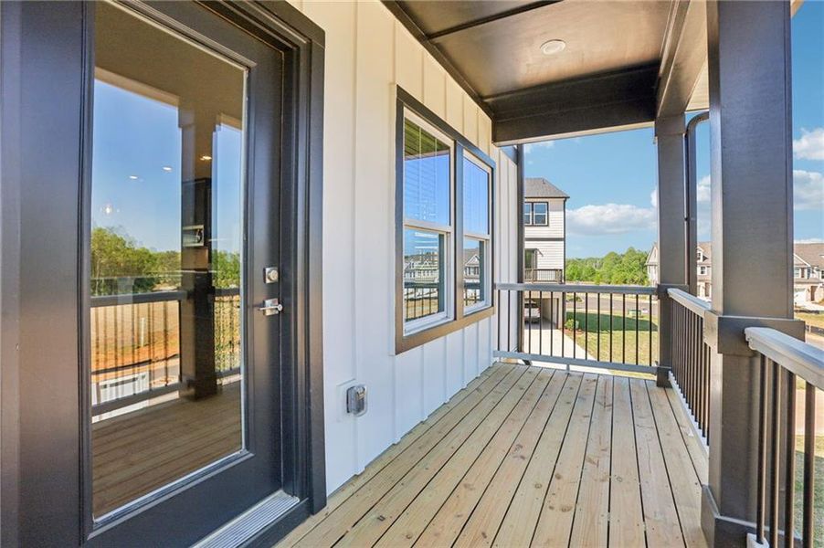 Exterior details and patio area of a home in Hemingway - Highland Series, Cumming (Image 27).