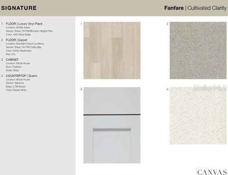Sample of building materials used in homes in Waterstone, Groveland (Image 5).