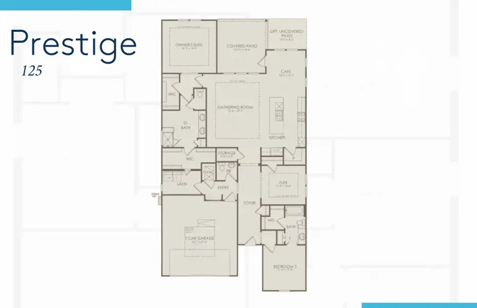 2D floor plan layout of this home in Del Webb Wilmington at Mallory Creek, Leland, NC (Image 4).