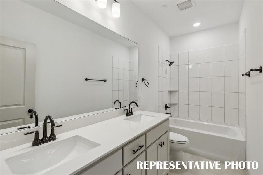 A guest bath designed for two!  REPRESENTATIVE PHOTO