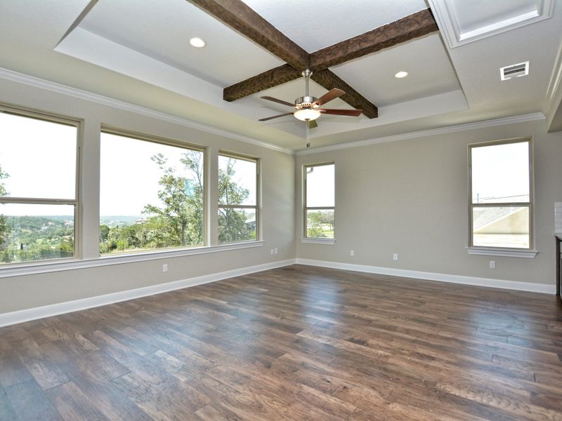 Representative unfurnished interior of a home built from the Santa Barbara II by Giddens Homes in Scofield Farms Estates, Georgetown (Image 101).