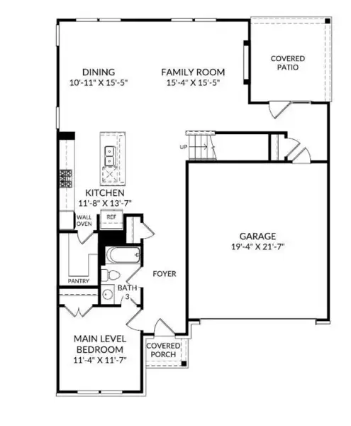 2D floor plan layout of this home in Madison at Buice Lake, Acworth, GA (Image 3).