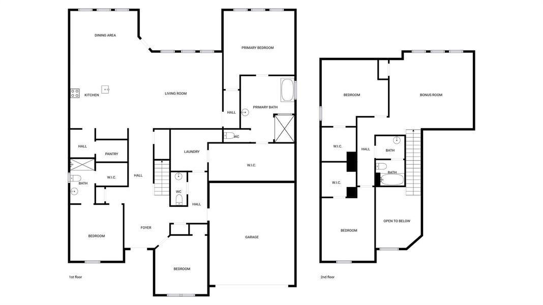 2D floor plan layout of this home in The Highlands, Porter, TX (Image 3).
